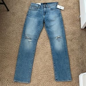 7 for all mankind jeans, low rise straight leg size 27
